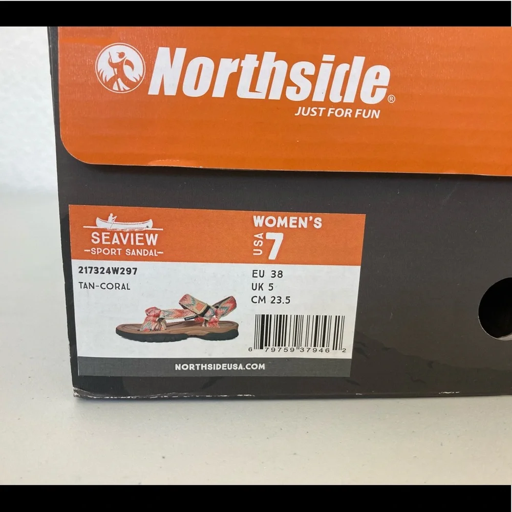 Northside Seaview Sport Hiking Sandals Women’s Size 7 NIB Tan & Coral - Picture 8 of 9